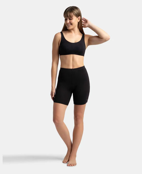 #1529 Jockey High Coverage Super Combed Cotton Elastane Stretch Mid Waist Shorties with Concealed Waistband