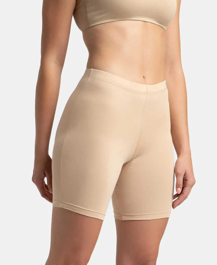 #1529 Jockey High Coverage Super Combed Cotton Elastane Stretch Mid Waist Shorties with Concealed Waistband