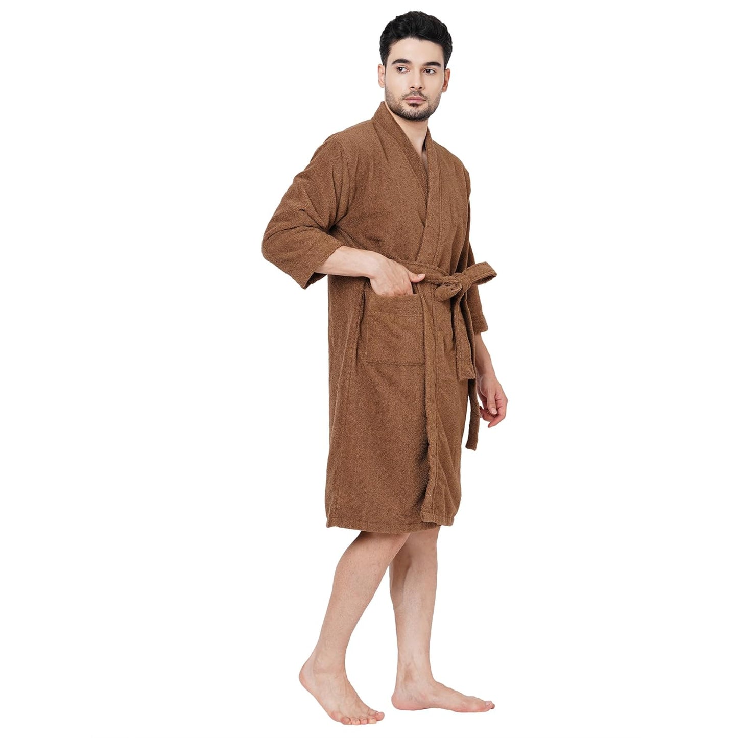 Welspun 100% Cotton Large Bath Robe Cotton 3/4Th Sleeve (Unisex)