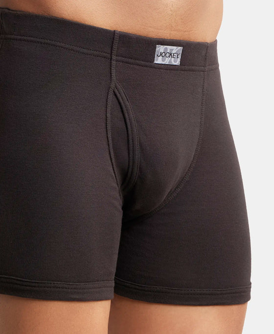#8008 Jockey Super Combed Cotton Rib Solid Boxer Brief with Ultrasoft Concealed Waistband (Pack of 3)