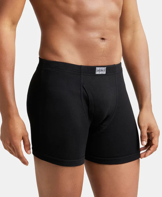 #8008 Jockey Super Combed Cotton Rib Solid Boxer Brief with Ultrasoft Concealed Waistband (Pack of 3)