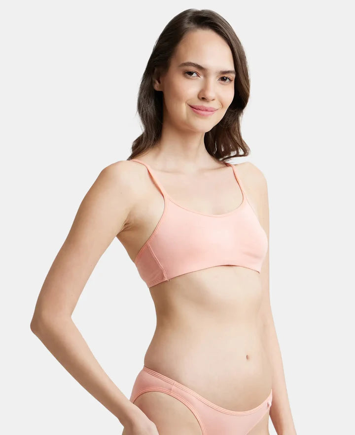 SS12 Jockey Women's Wirefree Non Padded Super Combed Cotton Elastane Stretch Full Coverage Beginners Bra with Adjustable Straps