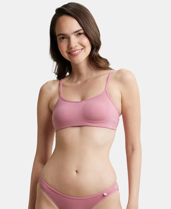 SS12 Jockey Women's Wirefree Non Padded Super Combed Cotton Elastane Stretch Full Coverage Beginners Bra with Adjustable Straps