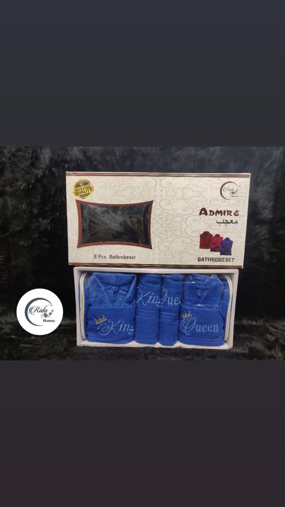 Admire 8-Piece Premium Bathrobe Set – King & Queen Edition