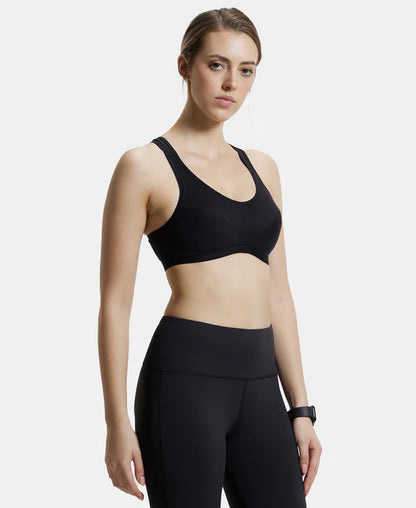 #1378 Jockey Wirefree Padded Super Combed Cotton Elastane Stretch Full Coverage Racer Back Active Bra with Stay Fresh and Moisture Move Treatment