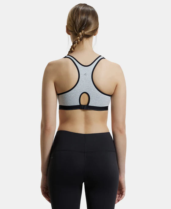 #1378 Jockey Wirefree Padded Super Combed Cotton Elastane Stretch Full Coverage Racer Back Active Bra with Stay Fresh and Moisture Move Treatment