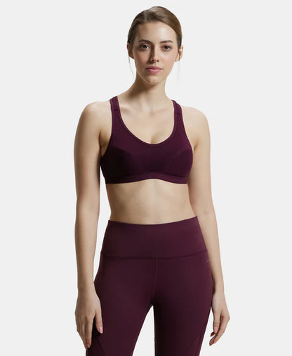 #1378 Jockey Wirefree Padded Super Combed Cotton Elastane Stretch Full Coverage Racer Back Active Bra with Stay Fresh and Moisture Move Treatment