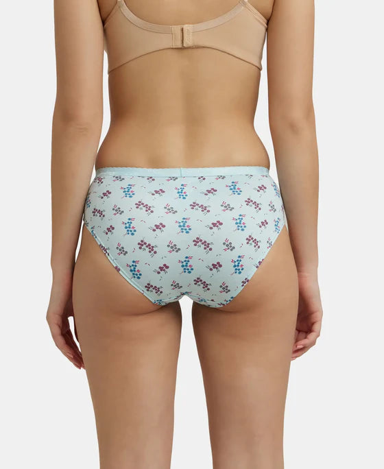 #1523 Jockey High Coverage Super Combed Cotton Mid Waist Hipster with Ultrasoft Exposed Waistband and StayFresh Treatment (Light Print Ass. Pack of 2)
