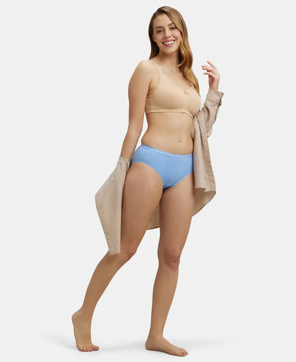 #1523 Jockey High Coverage Super Combed Cotton Mid Waist Hipster with Ultrasoft Exposed Waistband and StayFresh Treatment (Light Ass. Pack of 2)
