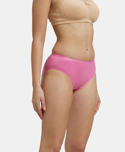 #1523 Jockey High Coverage Super Combed Cotton Mid Waist Hipster with Ultrasoft Exposed Waistband and StayFresh Treatment (Light Ass. Pack of 2)