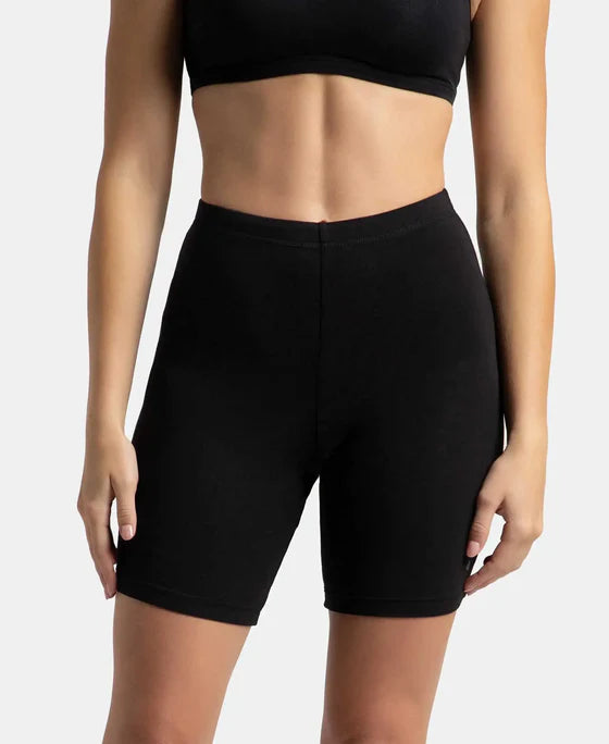 #1529 Jockey High Coverage Super Combed Cotton Elastane Stretch Mid Waist Shorties with Concealed Waistband