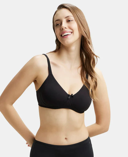 #1722 Jockey Wirefree Non Padded Super Combed Cotton Elastane Stretch Medium Coverage Everyday Bra with Concealed Shaper Panel