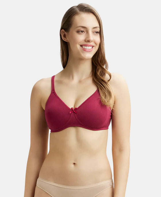 #1722 Jockey Wirefree Non Padded Super Combed Cotton Elastane Stretch Medium Coverage Everyday Bra with Concealed Shaper Panel