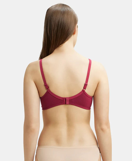 #1722 Jockey Wirefree Non Padded Super Combed Cotton Elastane Stretch Medium Coverage Everyday Bra with Concealed Shaper Panel
