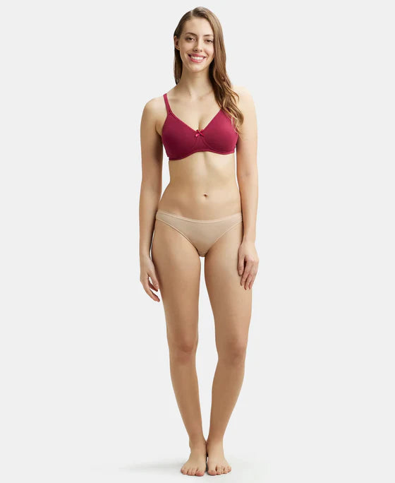 #1722 Jockey Wirefree Non Padded Super Combed Cotton Elastane Stretch Medium Coverage Everyday Bra with Concealed Shaper Panel