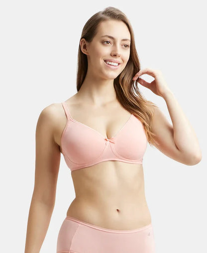 #1722 Jockey Wirefree Non Padded Super Combed Cotton Elastane Stretch Medium Coverage Everyday Bra with Concealed Shaper Panel