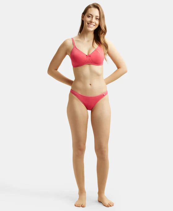 #1722 Jockey Wirefree Non Padded Super Combed Cotton Elastane Stretch Medium Coverage Everyday Bra with Concealed Shaper Panel