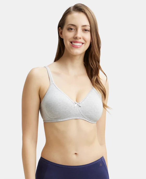 #1722 Jockey Wirefree Non Padded Super Combed Cotton Elastane Stretch Medium Coverage Everyday Bra with Concealed Shaper Panel