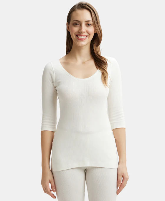 #2503 Jockey Super Combed Cotton Rich Three Quarter Sleeve Thermal Top with StayWarm Technology
