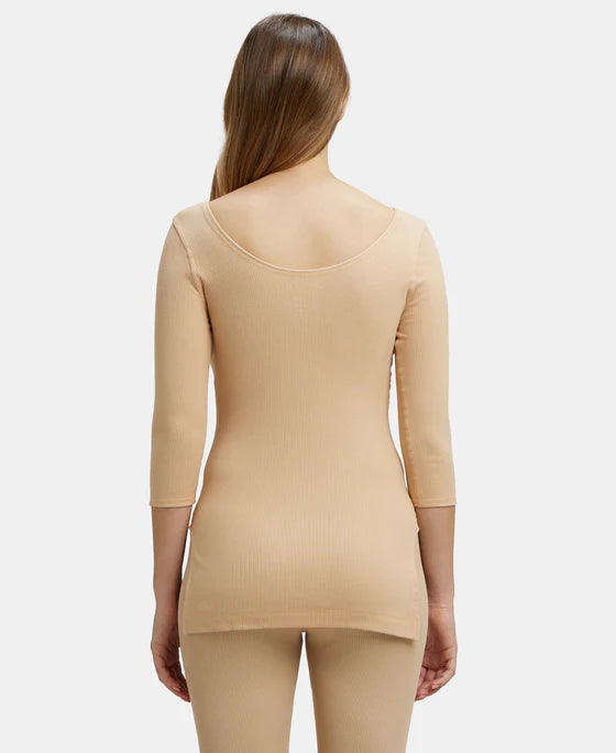 #2503 Jockey Super Combed Cotton Rich Three Quarter Sleeve Thermal Top with StayWarm Technology