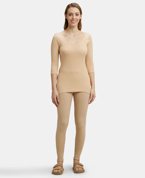 #2503 Jockey Super Combed Cotton Rich Three Quarter Sleeve Thermal Top with StayWarm Technology
