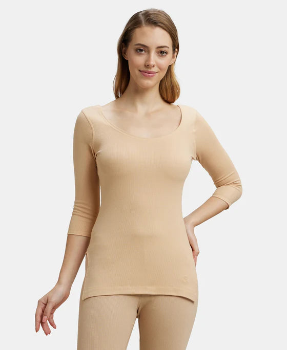 #2503 Jockey Super Combed Cotton Rich Three Quarter Sleeve Thermal Top with StayWarm Technology
