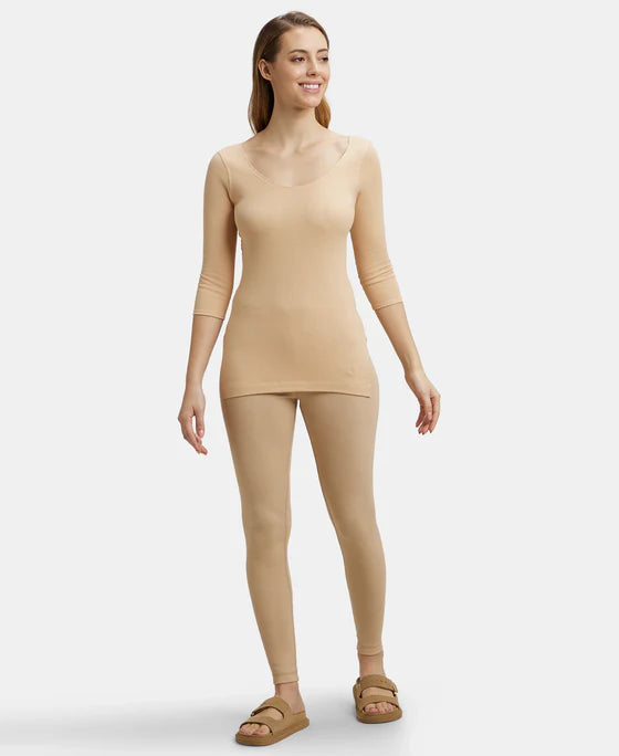 #2503 Jockey Super Combed Cotton Rich Three Quarter Sleeve Thermal Top with StayWarm Technology