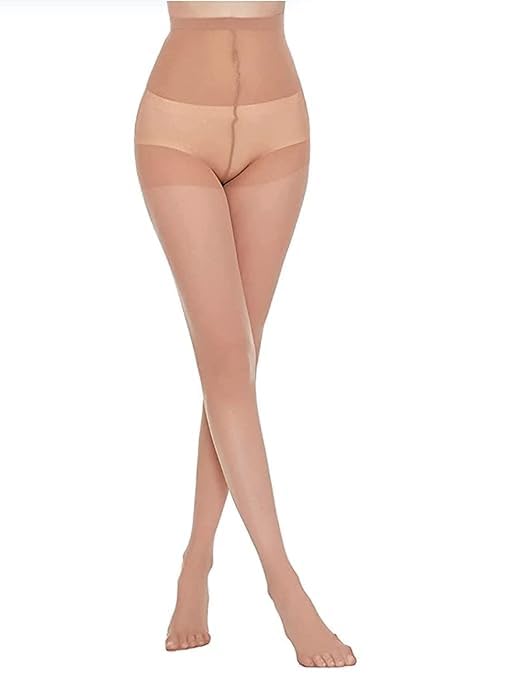 #SK05 Sheer Control-Top Stockings - High-Waisted Shaping