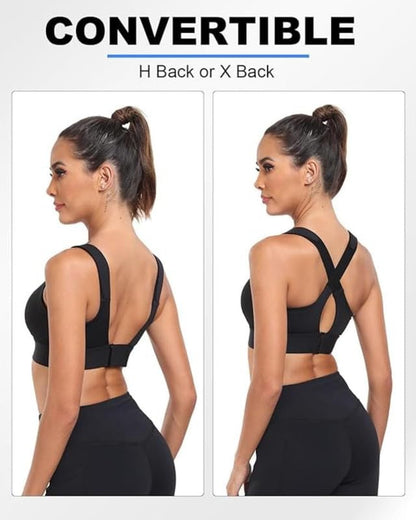 #SK04 High Impact Front-Zip Sports Bra – Adjustable & Supportive