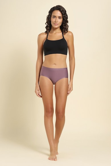 #112 Van Heusen Women Black Plum Solid No Visible Panty Line Easy Stain Release Gusset Invisilite Hipster Panty