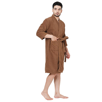 Welspun 100% Cotton Large Bath Robe Cotton 3/4Th Sleeve (Unisex)