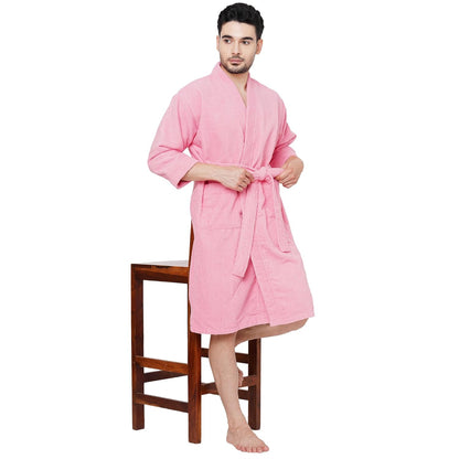 Welspun 100% Cotton Large Bath Robe Cotton 3/4Th Sleeve (Unisex)