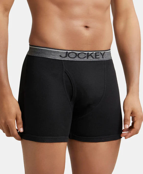 #8009 Jockey Super Combed Cotton Rib Solid Boxer Brief with Ultrasoft Waistband (Pack of 3)