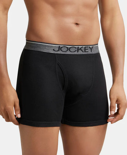 #8009 Jockey Super Combed Cotton Rib Solid Boxer Brief with Ultrasoft Waistband (Pack of 3)