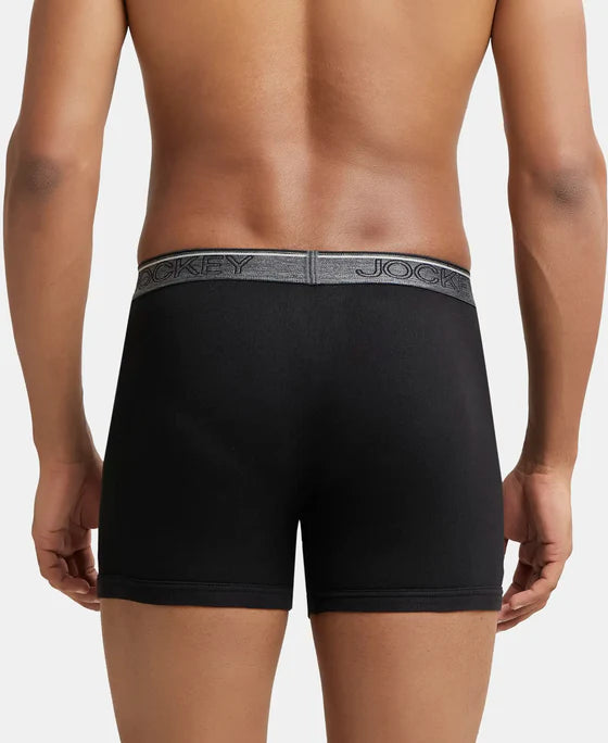 #8009 Jockey Super Combed Cotton Rib Solid Boxer Brief with Ultrasoft Waistband (Pack of 3)
