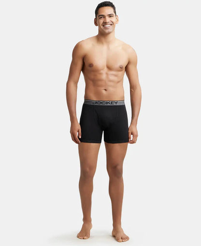 #8009 Jockey Super Combed Cotton Rib Solid Boxer Brief with Ultrasoft Waistband (Pack of 3)