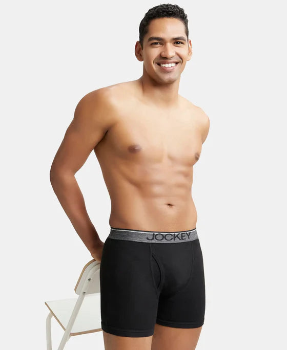 #8009 Jockey Super Combed Cotton Rib Solid Boxer Brief with Ultrasoft Waistband (Pack of 3)