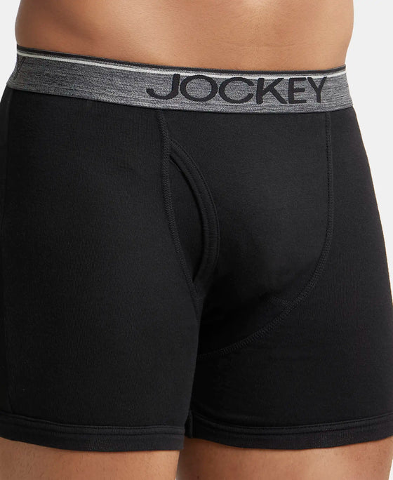 #8009 Jockey Super Combed Cotton Rib Solid Boxer Brief with Ultrasoft Waistband (Pack of 3)