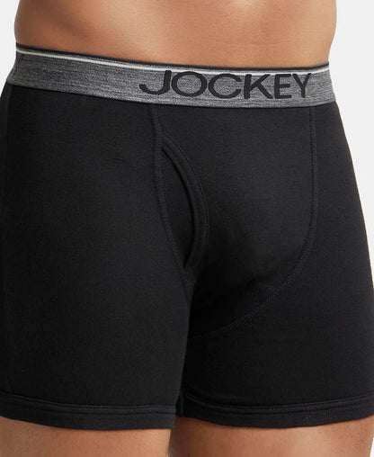 #8009 Jockey Super Combed Cotton Rib Solid Boxer Brief with Ultrasoft Waistband (Pack of 3)