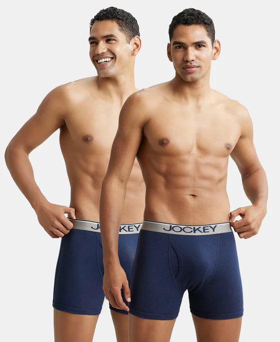#8009 Jockey Super Combed Cotton Rib Solid Boxer Brief with Ultrasoft Waistband (Pack of 3)