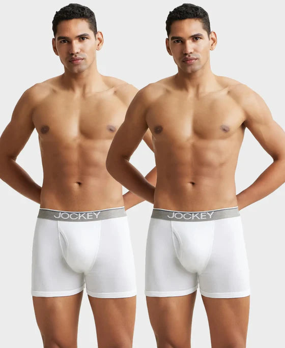 #8009 Jockey Super Combed Cotton Rib Solid Boxer Brief with Ultrasoft Waistband (Pack of 3)