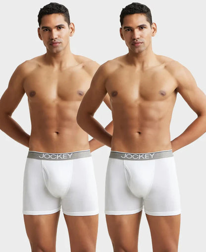 #8009 Jockey Super Combed Cotton Rib Solid Boxer Brief with Ultrasoft Waistband (Pack of 3)