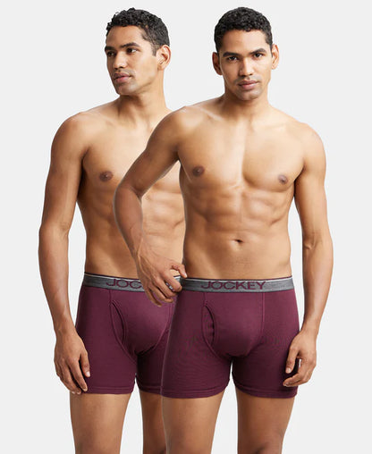 #8009 Jockey Super Combed Cotton Rib Solid Boxer Brief with Ultrasoft Waistband (Pack of 3)