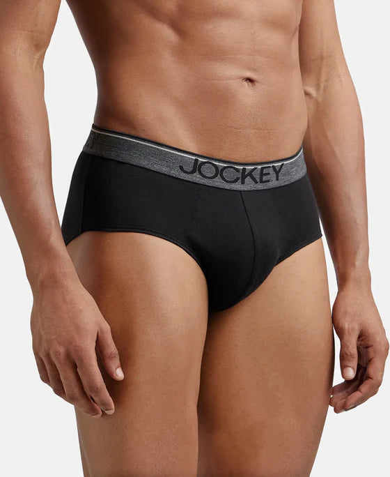 Brief 8037 Jockey Men's Super Combed Cotton Solid Brief with Ultrasoft Waistband (Pack of 2)