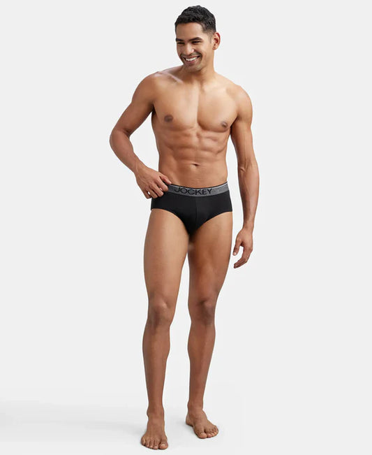 Brief 8037 Jockey Men's Super Combed Cotton Solid Brief with Ultrasoft Waistband (Pack of 2)