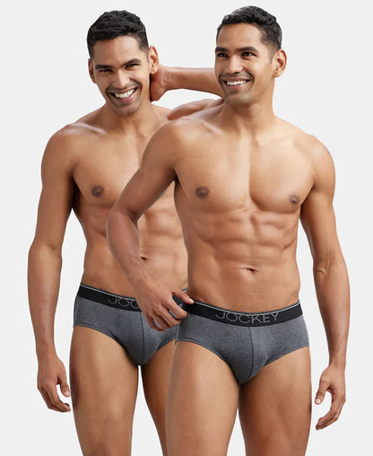 Brief 8037 Jockey Men's Super Combed Cotton Solid Brief with Ultrasoft Waistband (Pack of 2)