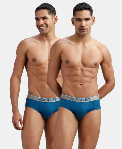 Brief 8037 Jockey Men's Super Combed Cotton Solid Brief with Ultrasoft Waistband (Pack of 2)