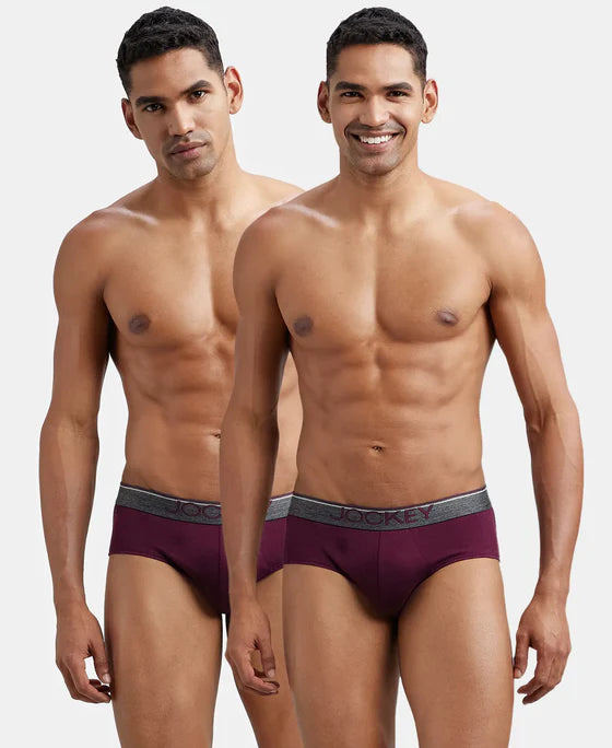 Brief 8037 Jockey Men's Super Combed Cotton Solid Brief with Ultrasoft Waistband (Pack of 2)
