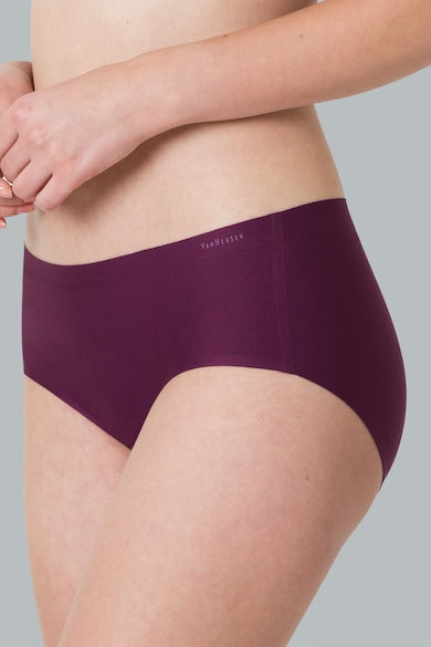 #112 Van Heusen Women Black Plum Solid No Visible Panty Line Easy Stain Release Gusset Invisilite Hipster Panty