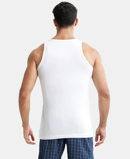 #8820 Jockey Super Combed Cotton Round Neck Sleeveless Vest - White - Pack of 3